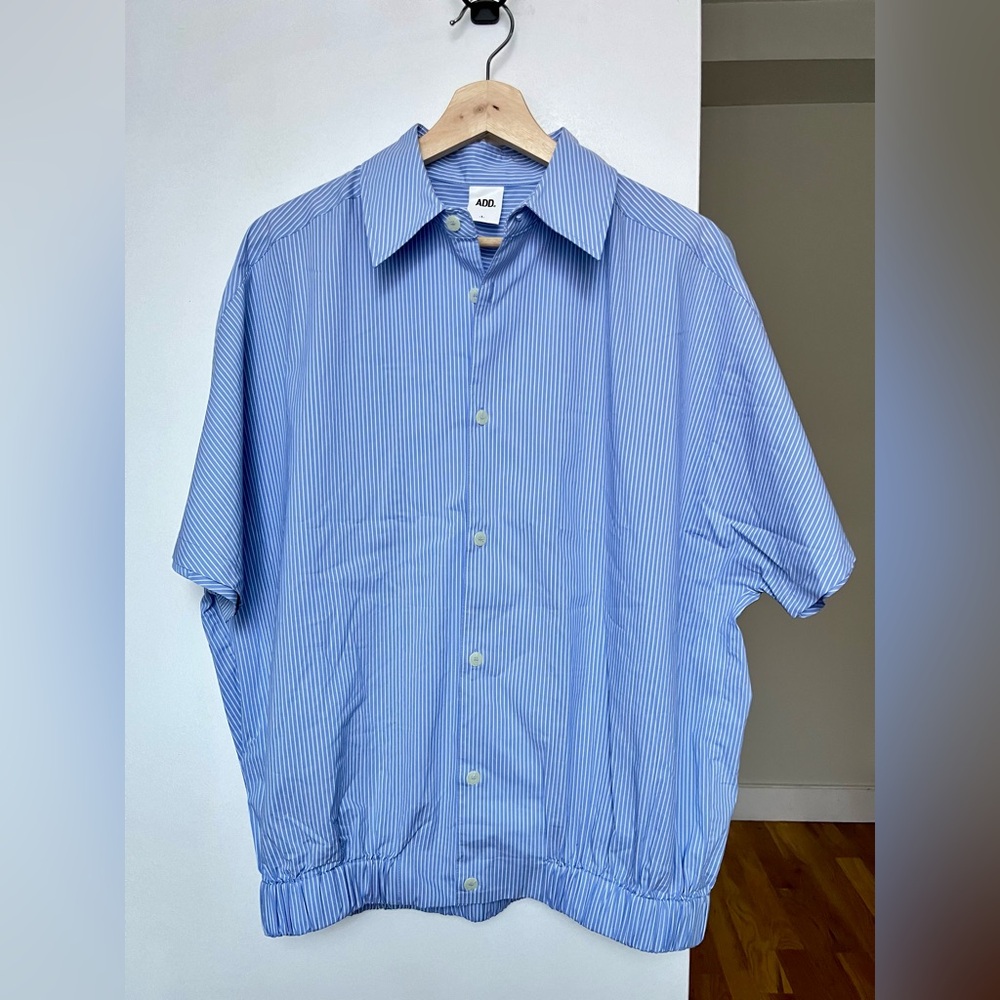ADD Seoul (Korean brand - Musinsa) Men’s Blue White Striped Short sleeve shirt S